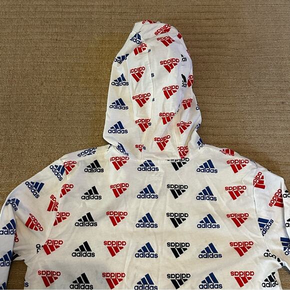 Adidas Multicolor Logo Hoodie kids size S - Picture 6 of 7